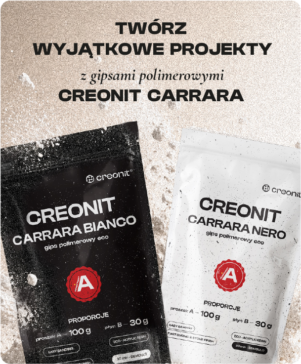 Twórz wyjątkowe projekty z gipsami polimerowymi CREONIT Carrara