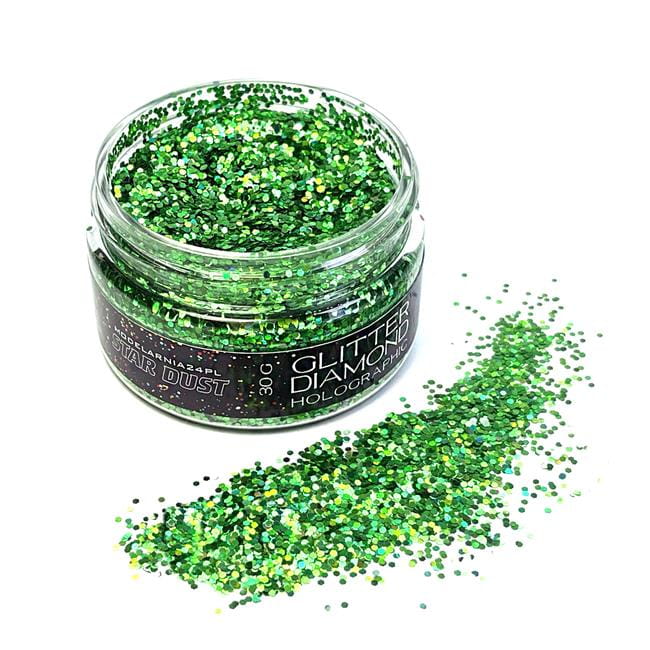 HB6 Brokat Holograficzny Zielony 30g