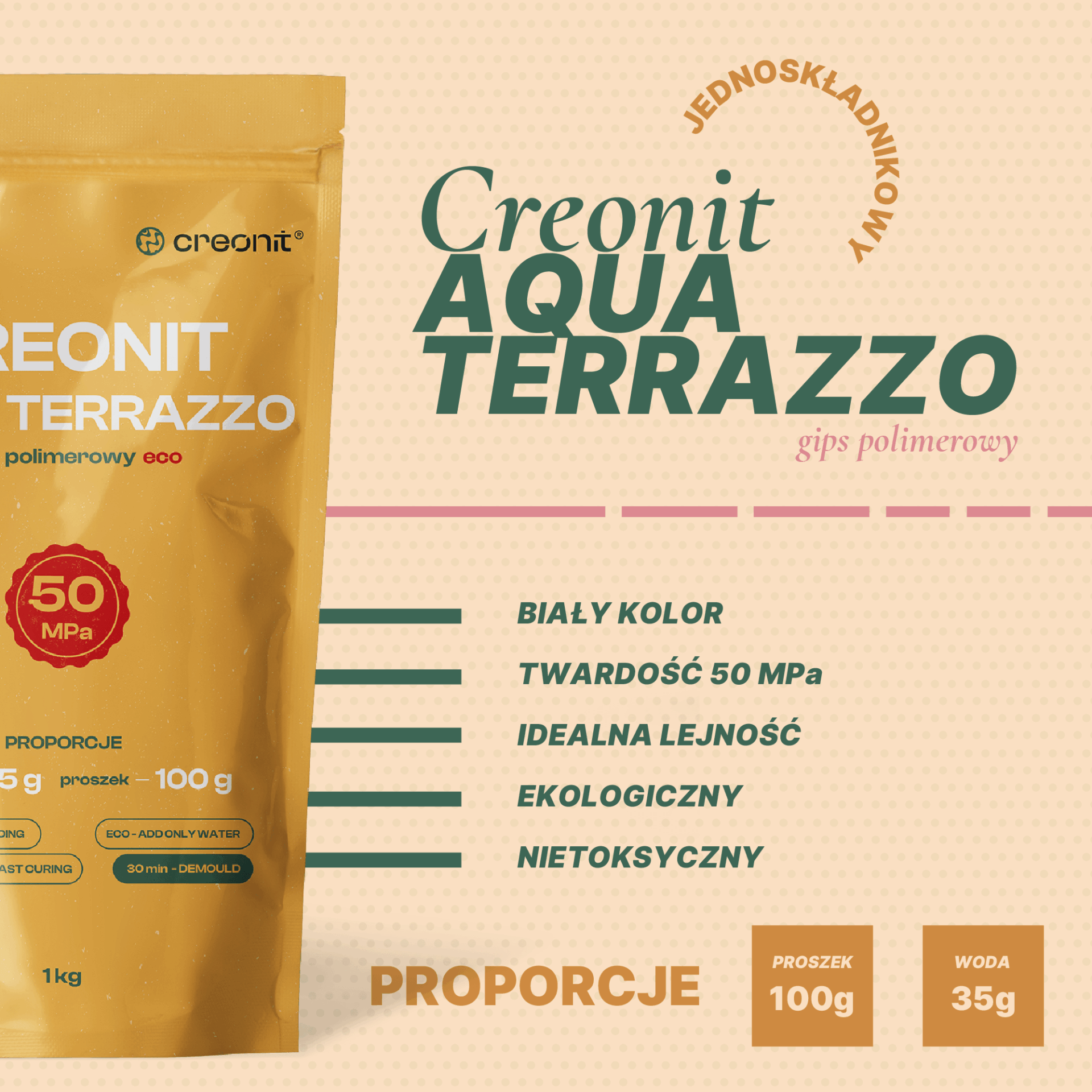 Gips polimerowy CREONIT AQUA TERRAZZO